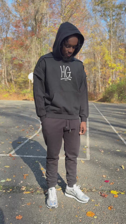 “KING JESUS” Double Layered Contrast Tape Hoodie — Heaven’s Garden Raw Edge Edition